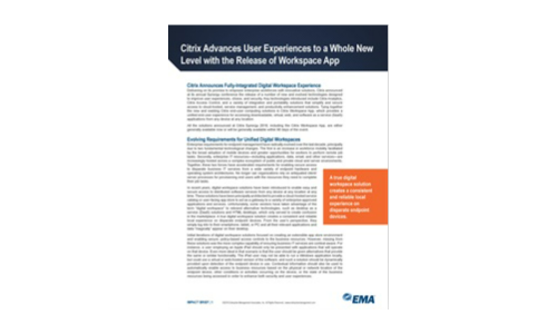 Citrix隨著Workspace應用的發布，將用戶體驗提高到了一個全新的水平