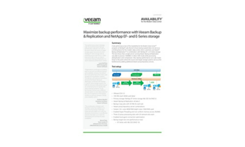 通過Veeam備份和復制以及NetApp EF-和E-e-series存儲，最大化備份性能